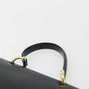 CELINE Hand Bag Leather Black Gold Auth mr2665V-8