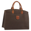 CELINE Macadam Canvas Hand Bag PVC Leather Brown Gold Auth mr2666-1