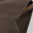 CELINE Macadam Canvas Hand Bag PVC Leather Brown Gold Auth mr2666-9