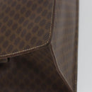 CELINE Macadam Canvas Hand Bag PVC Leather Brown Gold Auth mr2666-16