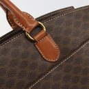 CELINE Macadam Canvas Hand Bag PVC Leather Brown Gold Auth mr2666-17