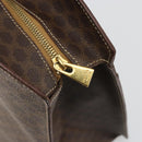 CELINE Macadam Canvas Hand Bag PVC Leather Brown Gold Auth mr2666-10