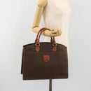 CELINE Macadam Canvas Hand Bag PVC Leather Brown Gold Auth mr2666-24