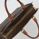 CELINE Macadam Canvas Hand Bag PVC Leather Brown Gold Auth mr2666-6