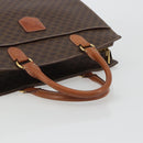 CELINE Macadam Canvas Hand Bag PVC Leather Brown Gold Auth mr2666-7