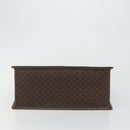 CELINE Macadam Canvas Hand Bag PVC Leather Brown Gold Auth mr2666-5