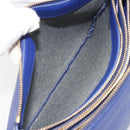 CELINE Trio Shoulder Bag Leather Blue Gold Auth mr2667-11