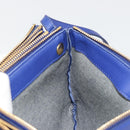 CELINE Trio Shoulder Bag Leather Blue Gold Auth mr2667-19