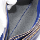 CELINE Trio Shoulder Bag Leather Blue Gold Auth mr2667-21