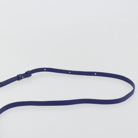 CELINE Trio Shoulder Bag Leather Blue Gold Auth mr2667