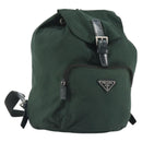 PRADA Backpack Nylon Green Silver Auth mr2668-1