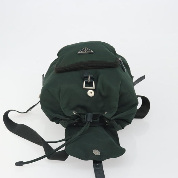 PRADA Backpack Nylon Green Silver Auth mr2668