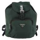 PRADA Backpack Nylon Green Silver Auth mr2668-13
