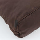 PRADA Pouch Nylon Brown Silver Auth mr2669-12