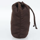 PRADA Pouch Nylon Brown Silver Auth mr2669-4