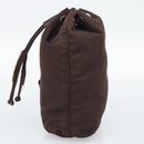 PRADA Pouch Nylon Brown Silver Auth mr2669-5