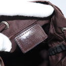 PRADA Pouch Nylon Brown Silver Auth mr2669-9