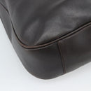 GUCCI Bamboo Shoulder Bag Leather 2way Brown Silver 0011577 Auth mr2670-15