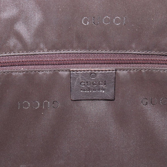 GUCCI Bamboo Shoulder Bag Leather 2way Brown Silver 0011577 Auth mr2670
