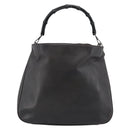 GUCCI Bamboo Shoulder Bag Leather 2way Brown Silver 0011577 Auth mr2670-2