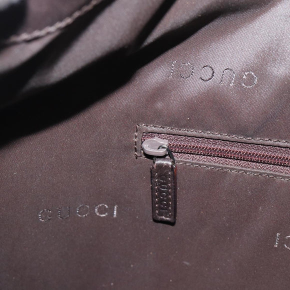 GUCCI Bamboo Shoulder Bag Leather 2way Brown Silver 0011577 Auth mr2670