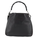 GUCCI Bamboo Shoulder Bag Leather 2way Brown Silver 0011577 Auth mr2670-3