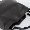 GUCCI Bamboo Shoulder Bag Leather 2way Brown Silver 0011577 Auth mr2670-6