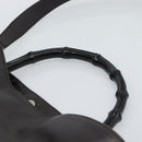 GUCCI Bamboo Shoulder Bag Leather 2way Brown Silver 0011577 Auth mr2670-8