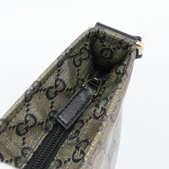 GUCCI GG Crystal Shoulder Bag Coated Canvas Gold 189749 Auth mr2671
