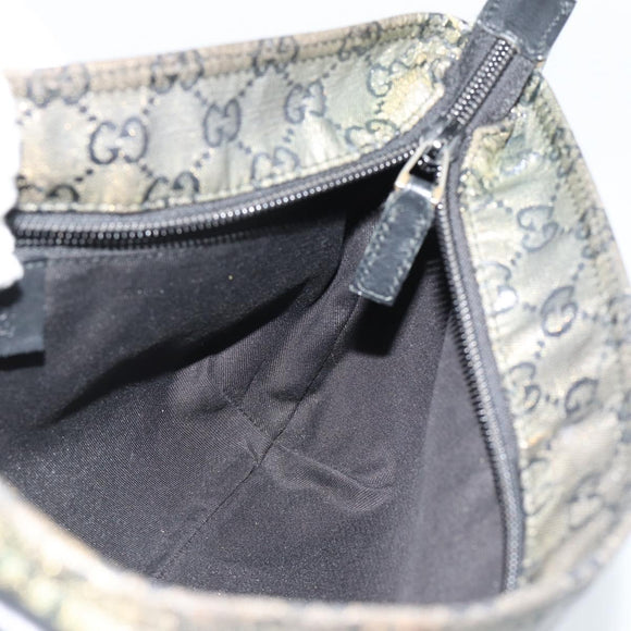 GUCCI GG Crystal Shoulder Bag Coated Canvas Gold 189749 Auth mr2671