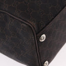 GUCCI GG Canvas Boston Bag 2way Brown Silver 196356 Auth mr2672-9
