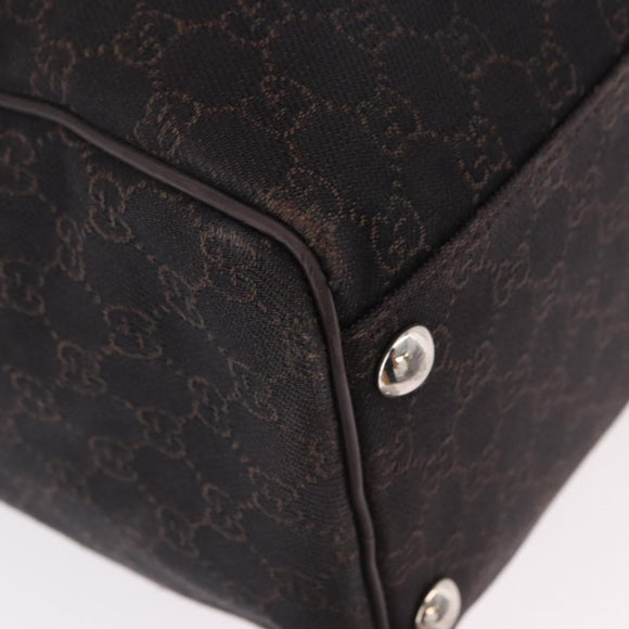 GUCCI GG Canvas Boston Bag 2way Brown Silver 196356 Auth mr2672