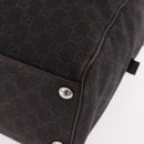 GUCCI GG Canvas Boston Bag 2way Brown Silver 196356 Auth mr2672-14