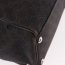 GUCCI GG Canvas Boston Bag 2way Brown Silver 196356 Auth mr2672-15
