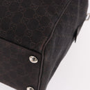 GUCCI GG Canvas Boston Bag 2way Brown Silver 196356 Auth mr2672-16