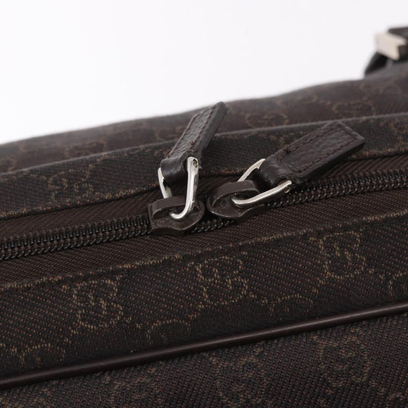 GUCCI GG Canvas Boston Bag 2way Brown Silver 196356 Auth mr2672