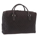 GUCCI GG Canvas Boston Bag 2way Brown Silver 196356 Auth mr2672-1