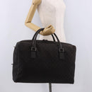 GUCCI GG Canvas Boston Bag 2way Brown Silver 196356 Auth mr2672-22