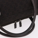 GUCCI GG Canvas Boston Bag 2way Brown Silver 196356 Auth mr2672-7