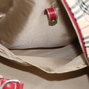 BURBERRY Blue Label Boston Bag Canvas 2way Beige Silver Auth mr2676-22