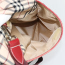 BURBERRY Blue Label Boston Bag Canvas 2way Beige Silver Auth mr2676-27
