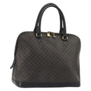 CELINE Macadam Canvas Hand Bag PVC Leather Black Gold Auth mr2677-1
