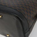 CELINE Macadam Canvas Hand Bag PVC Leather Black Gold Auth mr2677-16