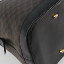 CELINE Macadam Canvas Hand Bag PVC Leather Black Gold Auth mr2677-17