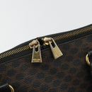 CELINE Macadam Canvas Hand Bag PVC Leather Black Gold Auth mr2677-9
