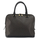 CELINE Macadam Canvas Hand Bag PVC Leather Black Gold Auth mr2677-13