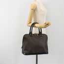 CELINE Macadam Canvas Hand Bag PVC Leather Black Gold Auth mr2677-23