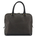 CELINE Macadam Canvas Hand Bag PVC Leather Black Gold Auth mr2677-2