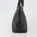 CELINE Macadam Canvas Hand Bag PVC Leather Black Gold Auth mr2677-4