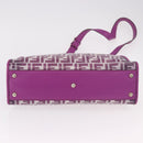 FENDI Zucca Canvas Hand Bag Vinyl Leather 2way Purple Silver Auth mr2679A-5